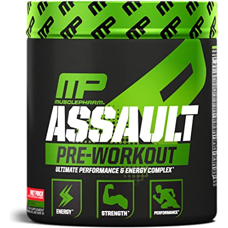 Amazon.com: MusclePharm Assault Pre-Workout Powder with High-Dose Energy, Focus, Strength, and Endurance, Fruit Punch, 30 Servings: Health &amp; Personal Care